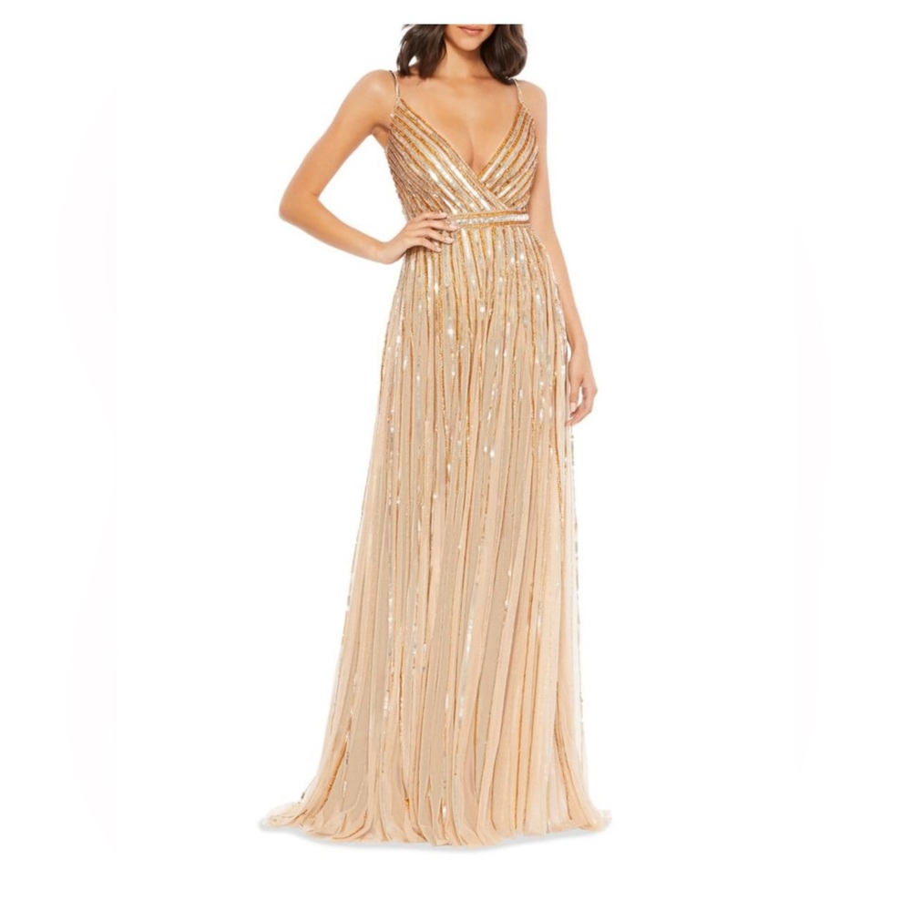Mac Duggal Sequin Embelished A Line Gown